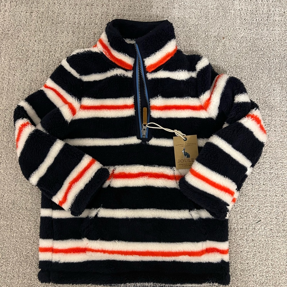 NWT Joules Fleece Navy Stripe 6 YR